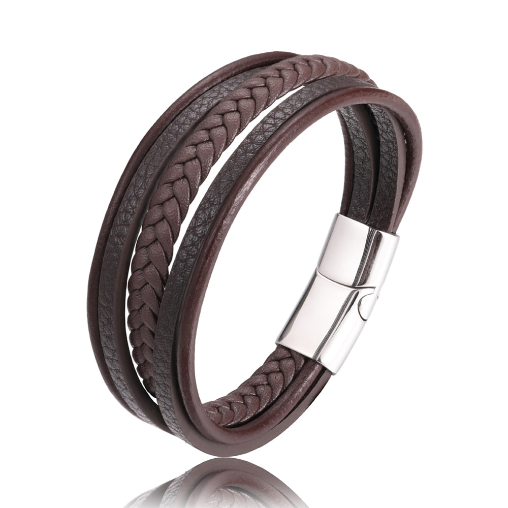 Handcrafted Multi-Layer Leather Bracelet
