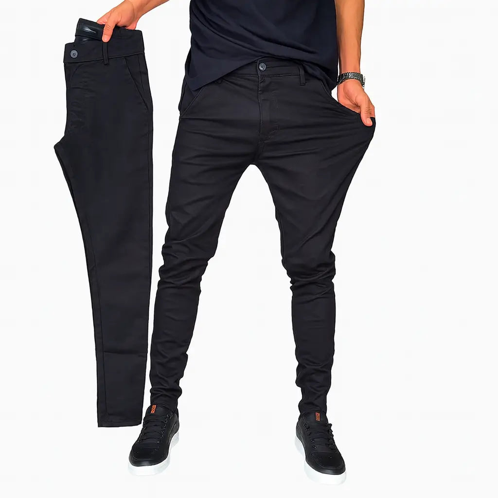 Men’s Slim-Fit Casual Solid Color Pants